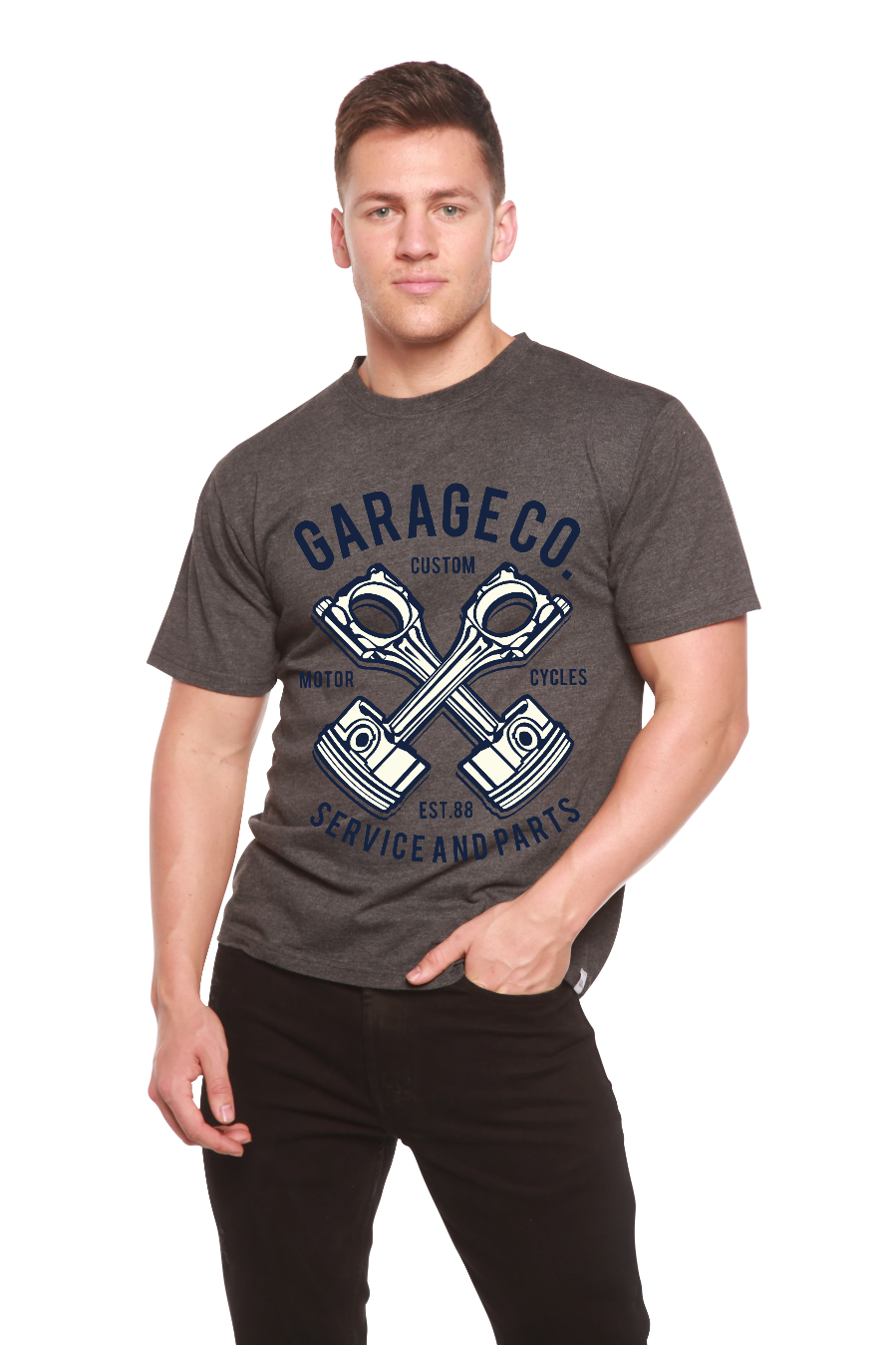 Garage Co Men's Bamboo Viscose/Organic Cotton Short Sleeve Graphic T-Shirt