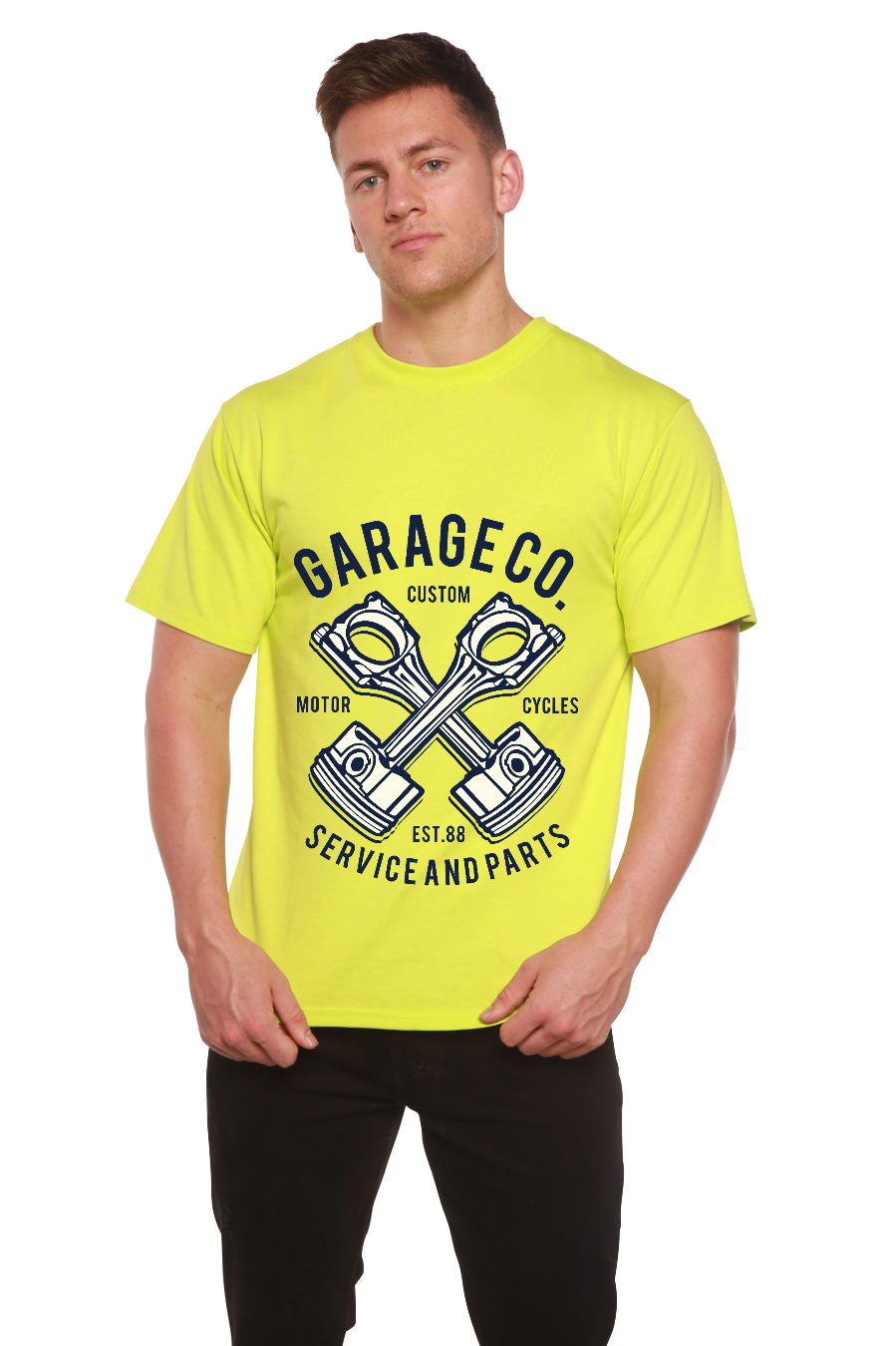 Garage Co Men's Bamboo Viscose/Organic Cotton Short Sleeve Graphic T-Shirt
