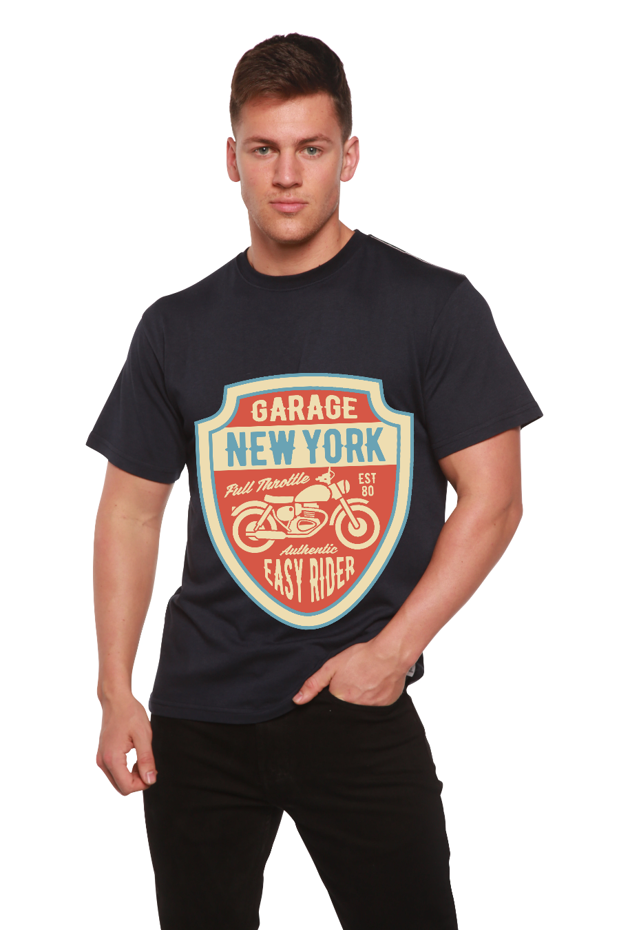 Garage New York Men's Bamboo Viscose/Organic Cotton Short Sleeve Graphic T-Shirt