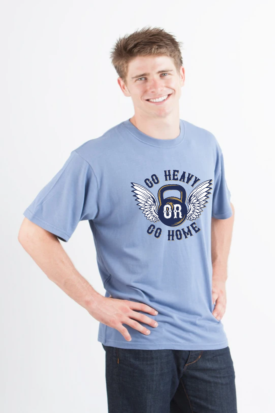 GO HEAVY Men's Bamboo Viscose/Organic Cotton Short Sleeve Graphic T-Shirt