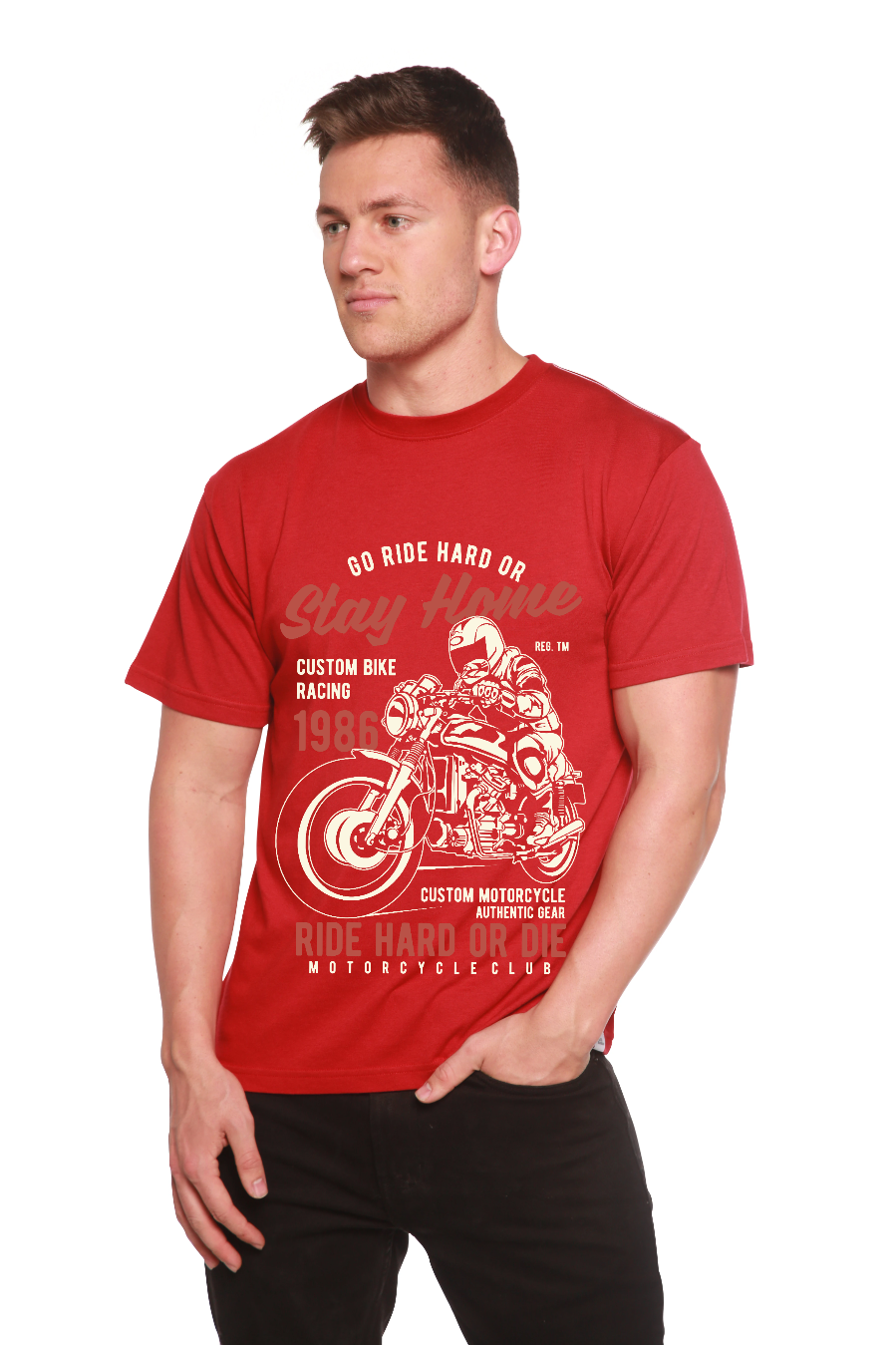 Go Ride Hard Men's Bamboo Viscose/Organic Cotton Short Sleeve Graphic T-Shirt