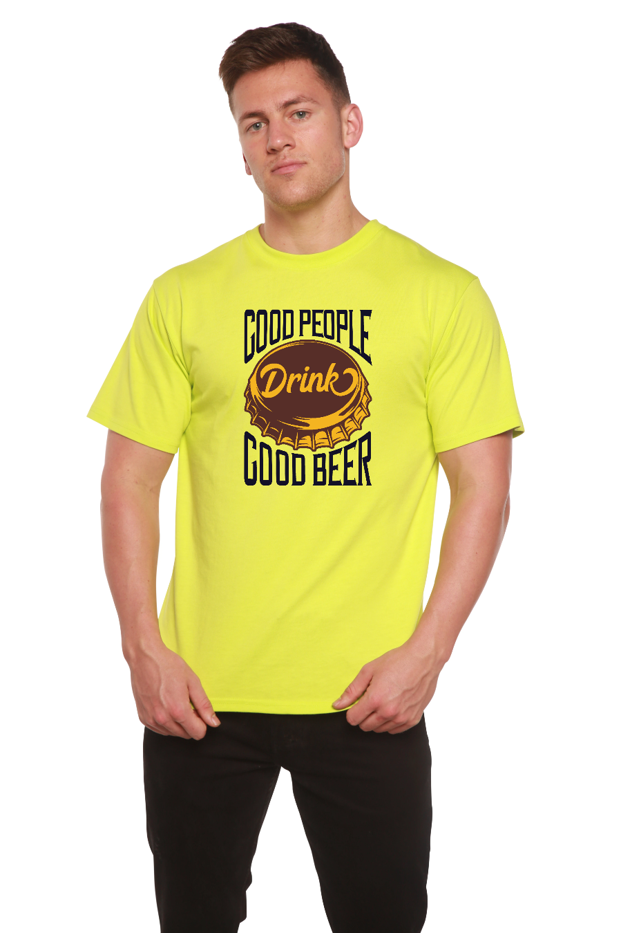 Good People Men's Bamboo Viscose/Organic Cotton Short Sleeve Graphic T-Shirt