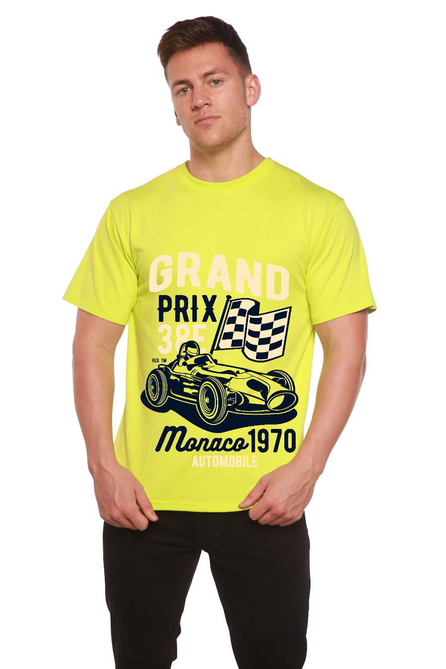 Grand Prix Men's Bamboo Viscose/Organic Cotton Short Sleeve Graphic T-Shirt