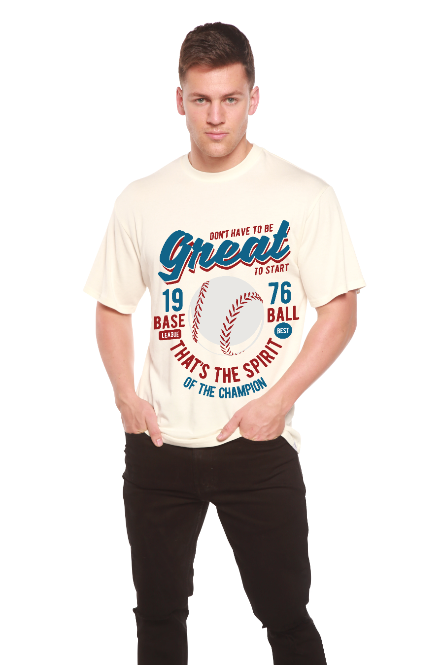 Great Baseball Men's Bamboo Viscose/Organic Cotton Short Sleeve Graphic T-Shirt