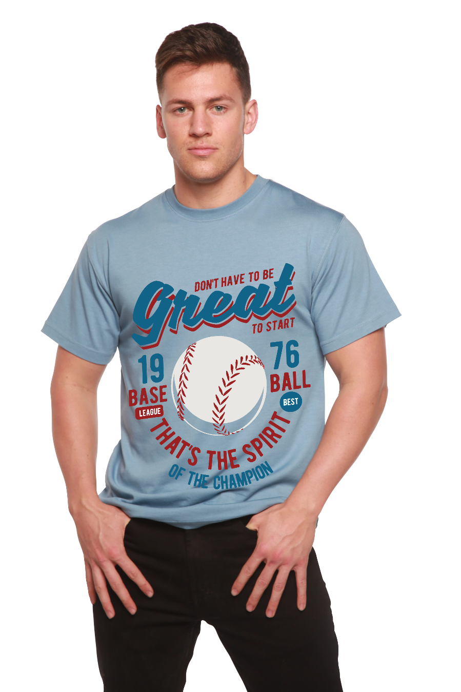 Great Baseball Men's Bamboo Viscose/Organic Cotton Short Sleeve Graphic T-Shirt