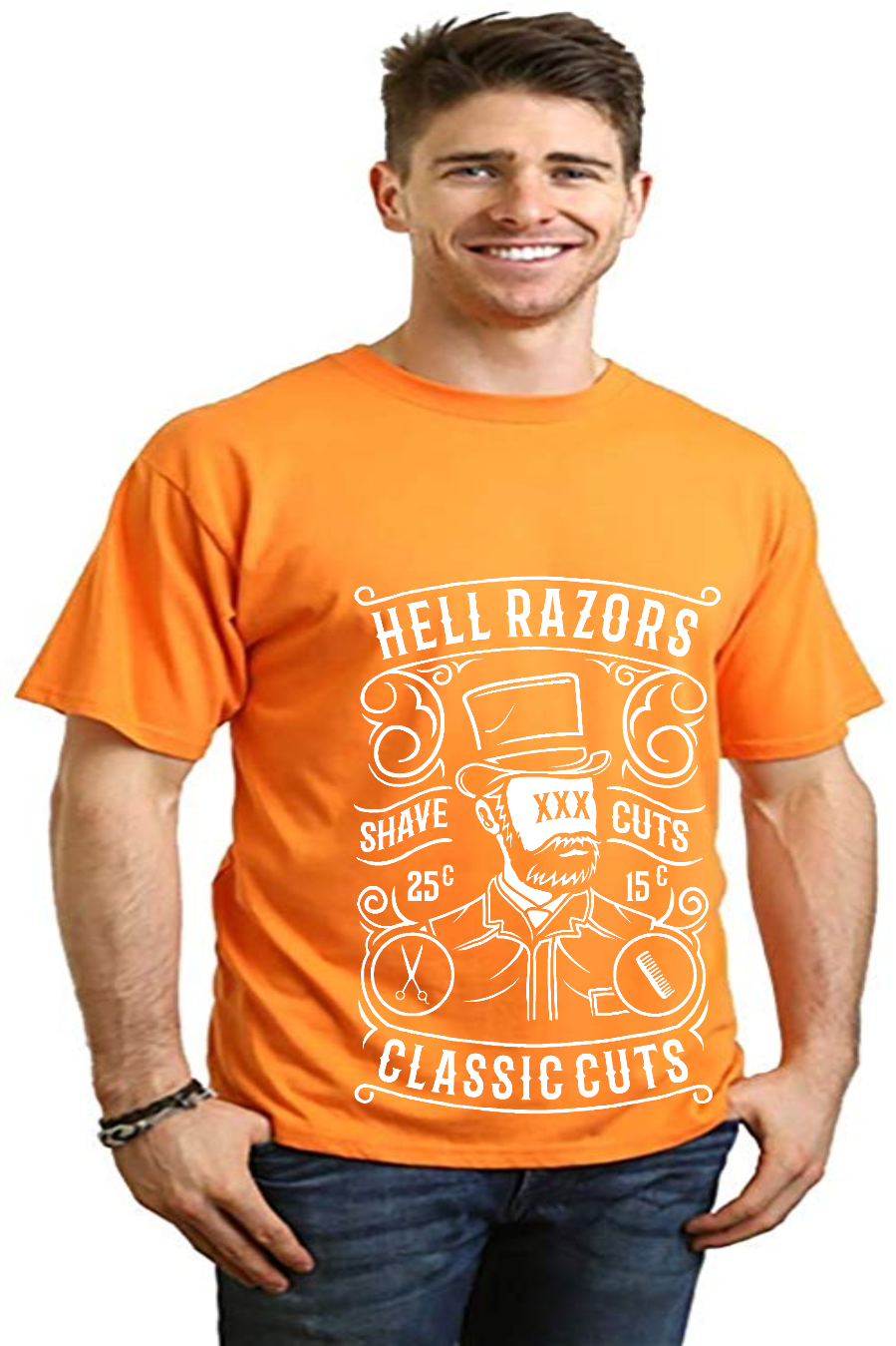 Hell Razors Men's Bamboo Viscose/Organic Cotton Short Sleeve Graphic T-Shirt