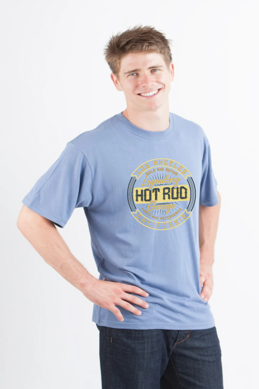 HOT ROO Men's Bamboo Viscose/Organic Cotton Short Sleeve Graphic T-Shirt