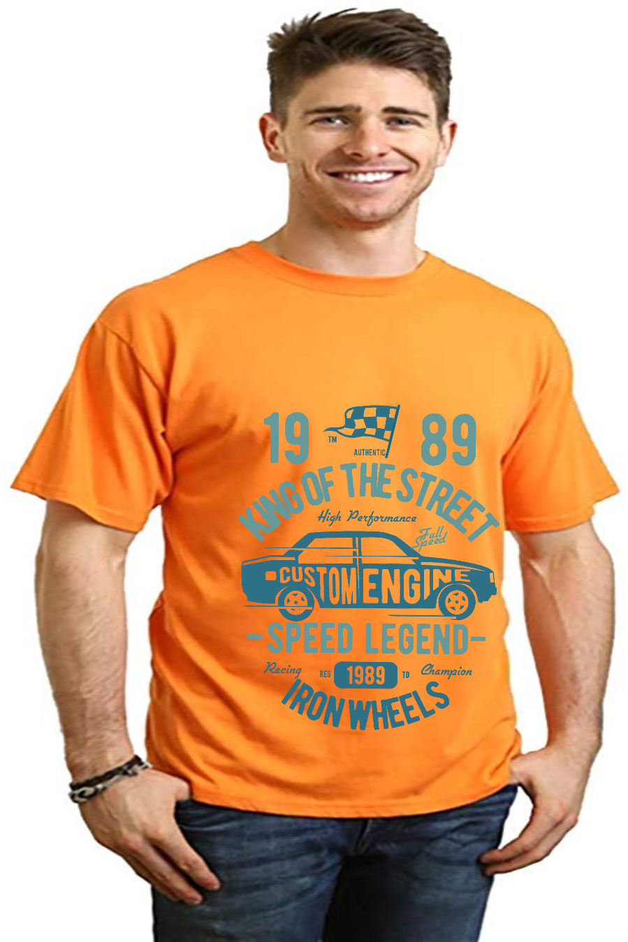 King Of The Street Men's Bamboo Viscose/Organic Cotton Short Sleeve Graphic T-Shirt