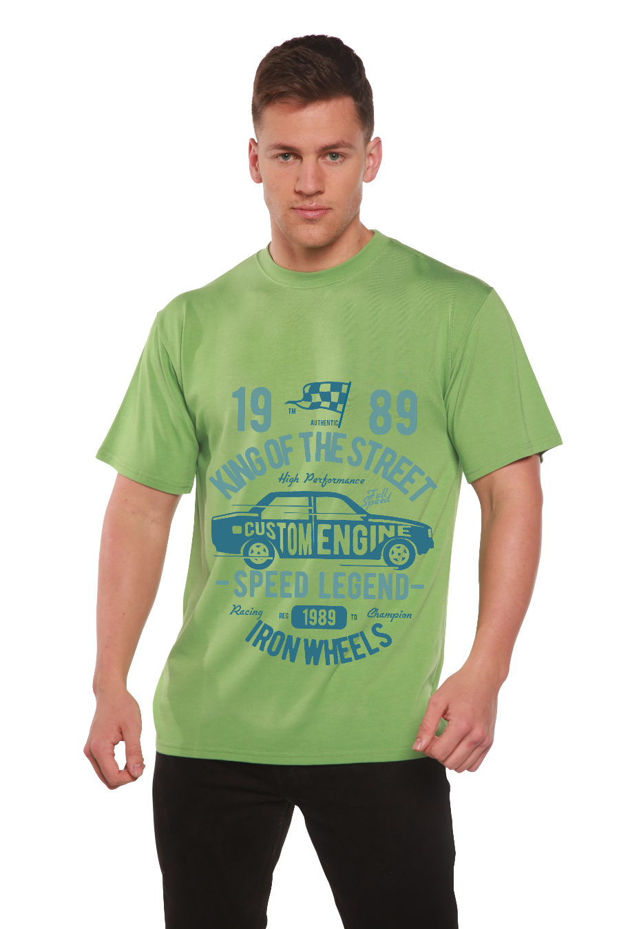 King Of The Street Men's Bamboo Viscose/Organic Cotton Short Sleeve Graphic T-Shirt