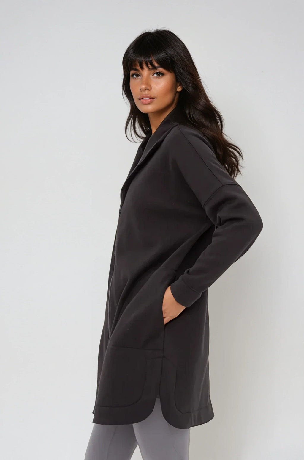 Cozy Comfort Zip Up Hoodie Jacket Black