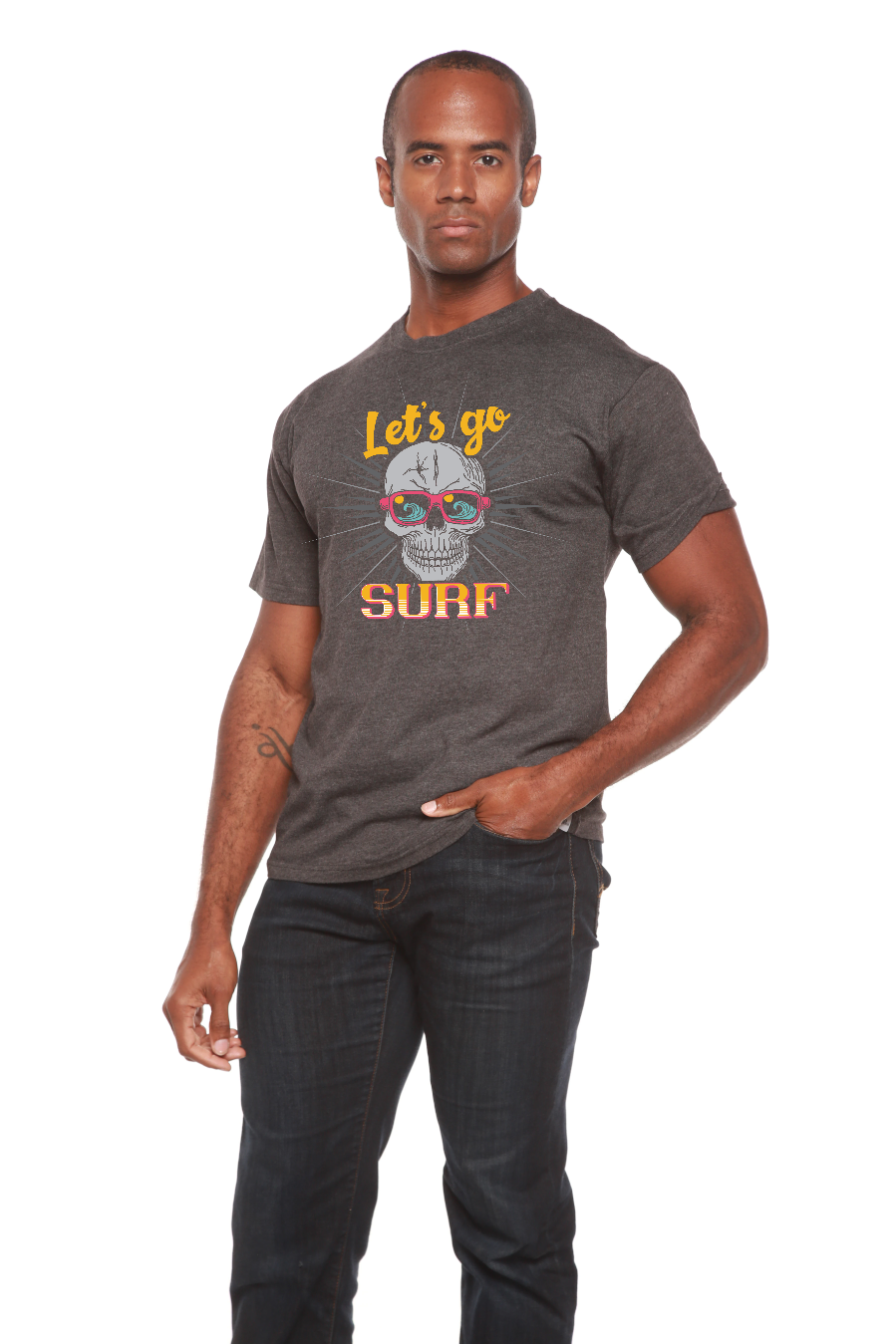 Let`s go SURF Men's Bamboo Viscose/Organic Cotton Short Sleeve Graphic T-Shirt