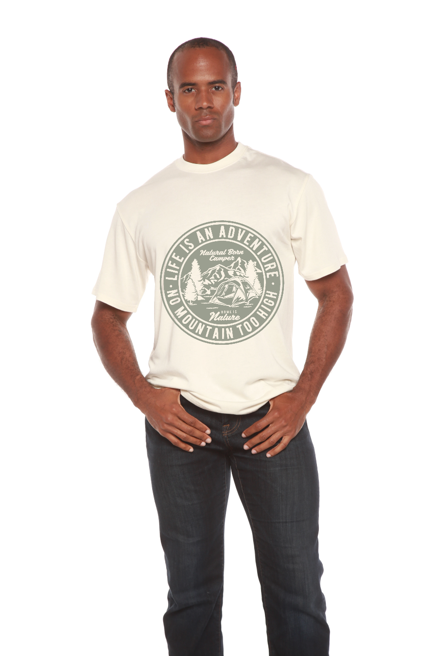 Life Is An Adventure Men's Bamboo Viscose/Organic Cotton Short Sleeve Graphic T-Shirt