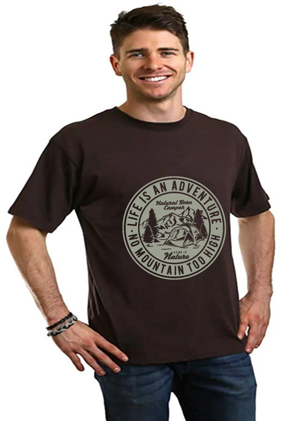 Life Is An Adventure Men's Bamboo Viscose/Organic Cotton Short Sleeve Graphic T-Shirt