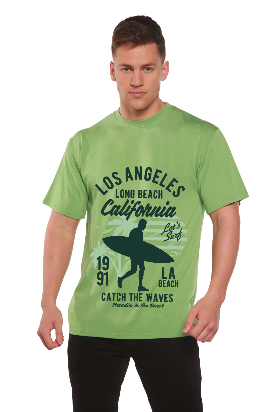 Los Angeles Men's Bamboo Viscose/Organic Cotton Short Sleeve Graphic T-Shirt