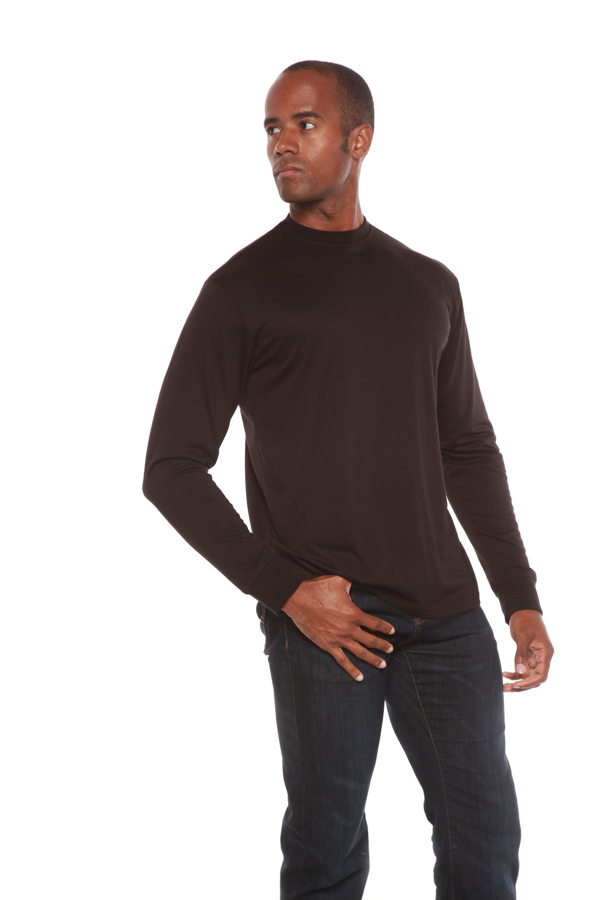 Custom Printed Men's Bamboo Viscose/Organic Cotton Long Sleeve T-Shirt