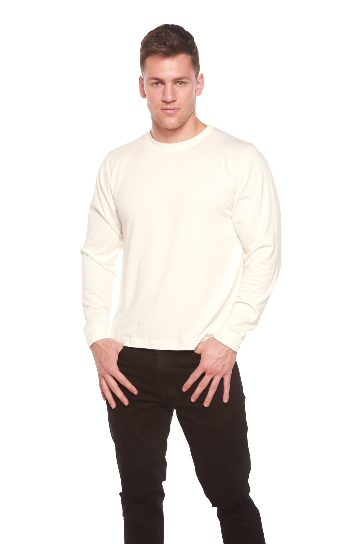 Custom Printed Men's Bamboo Viscose/Organic Cotton Long Sleeve T-Shirt
