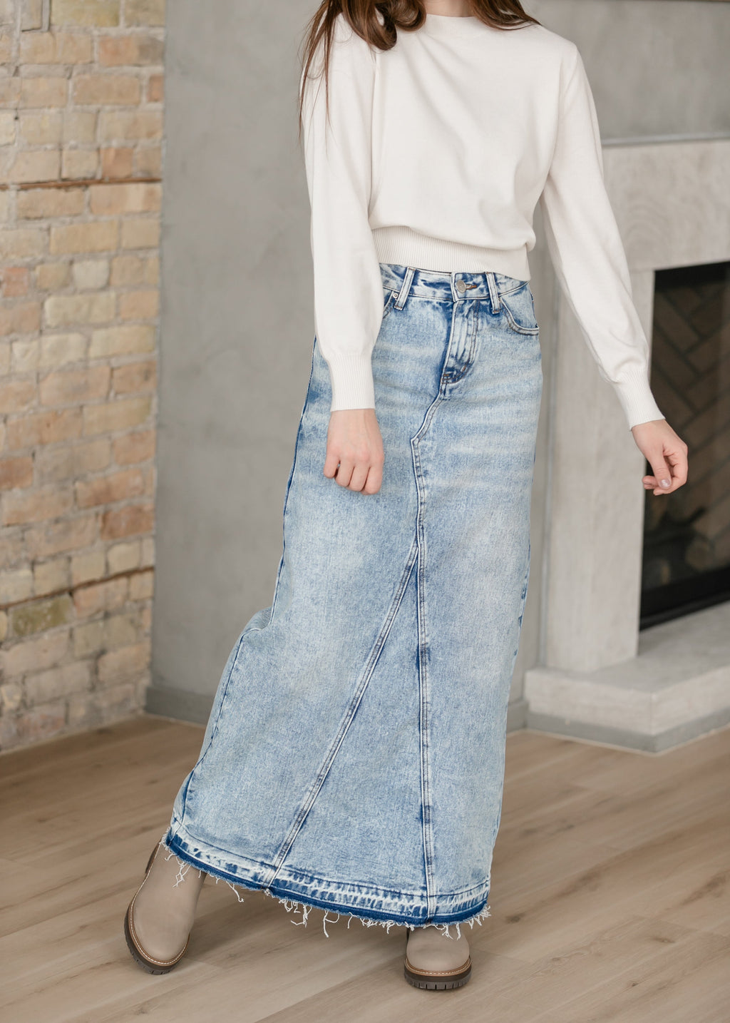 Mina Denim Maxi Skirt