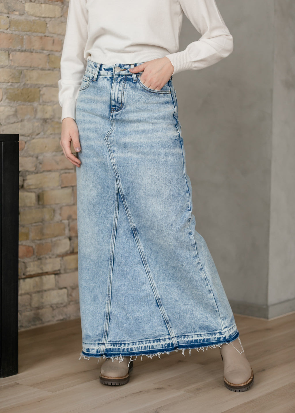 Mina Denim Maxi Skirt
