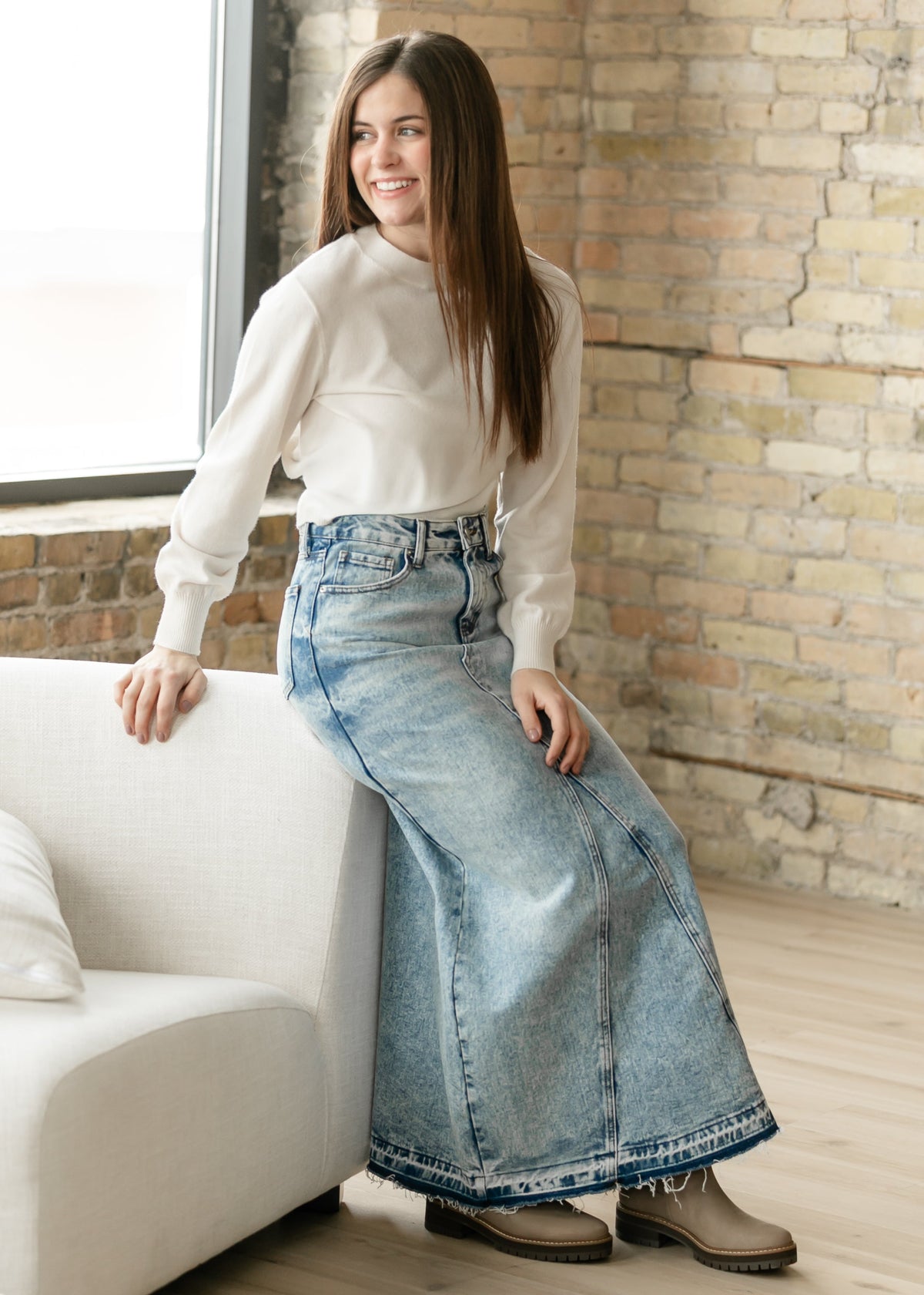 Mina Denim Maxi Skirt