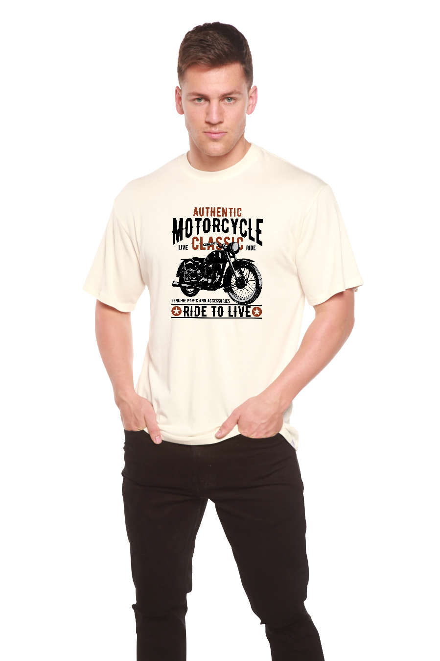 Motorcycle Classic Men's Bamboo Viscose/Organic Cotton Short Sleeve Graphic T-Shirt
