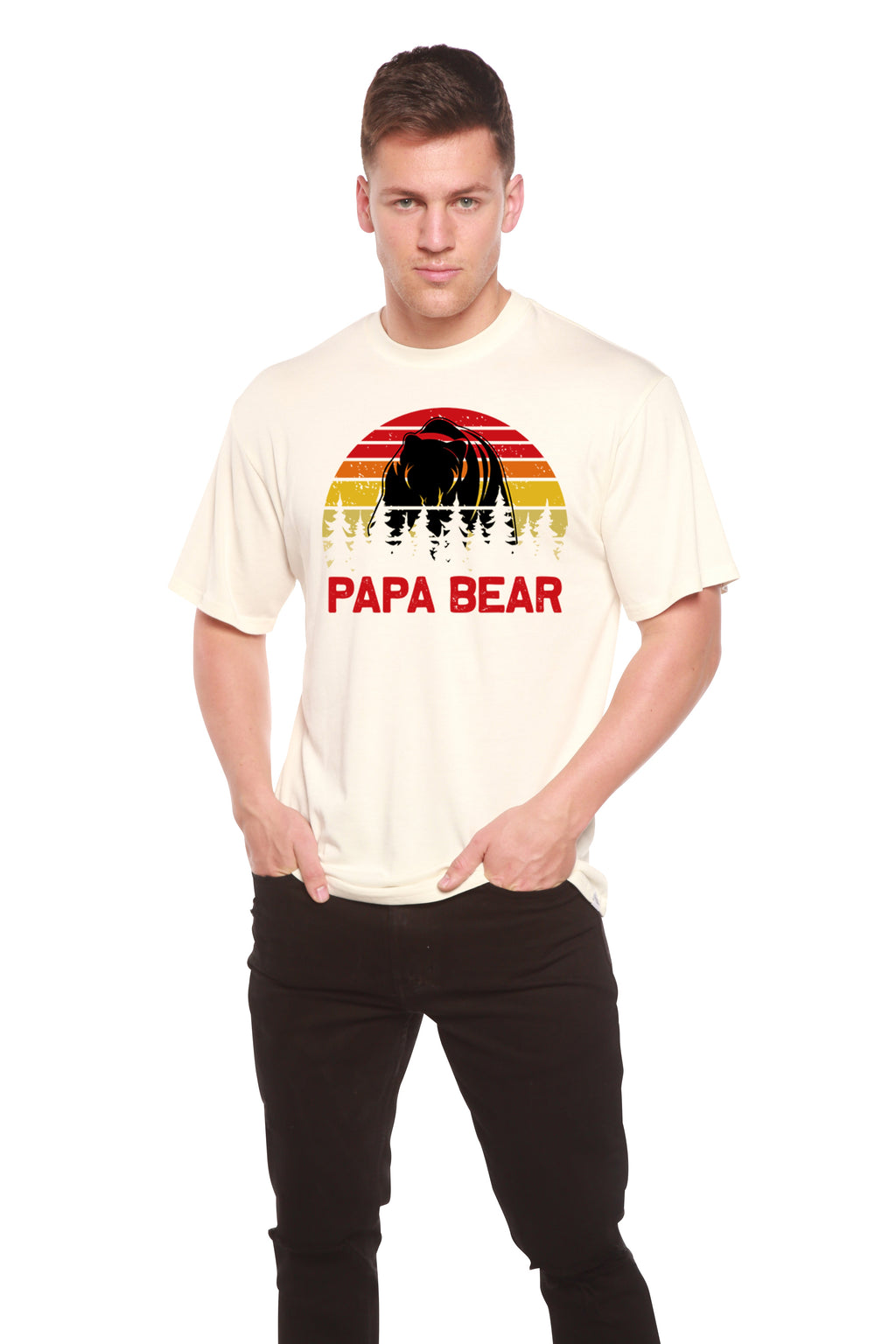 Papa Bear Men's Bamboo Viscose/Organic Cotton Short Sleeve Graphic T-Shirt