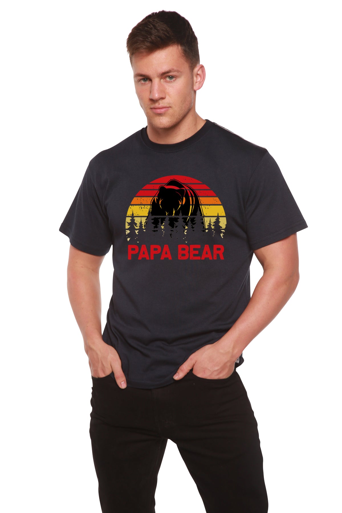 Papa Bear Men's Bamboo Viscose/Organic Cotton Short Sleeve Graphic T-Shirt