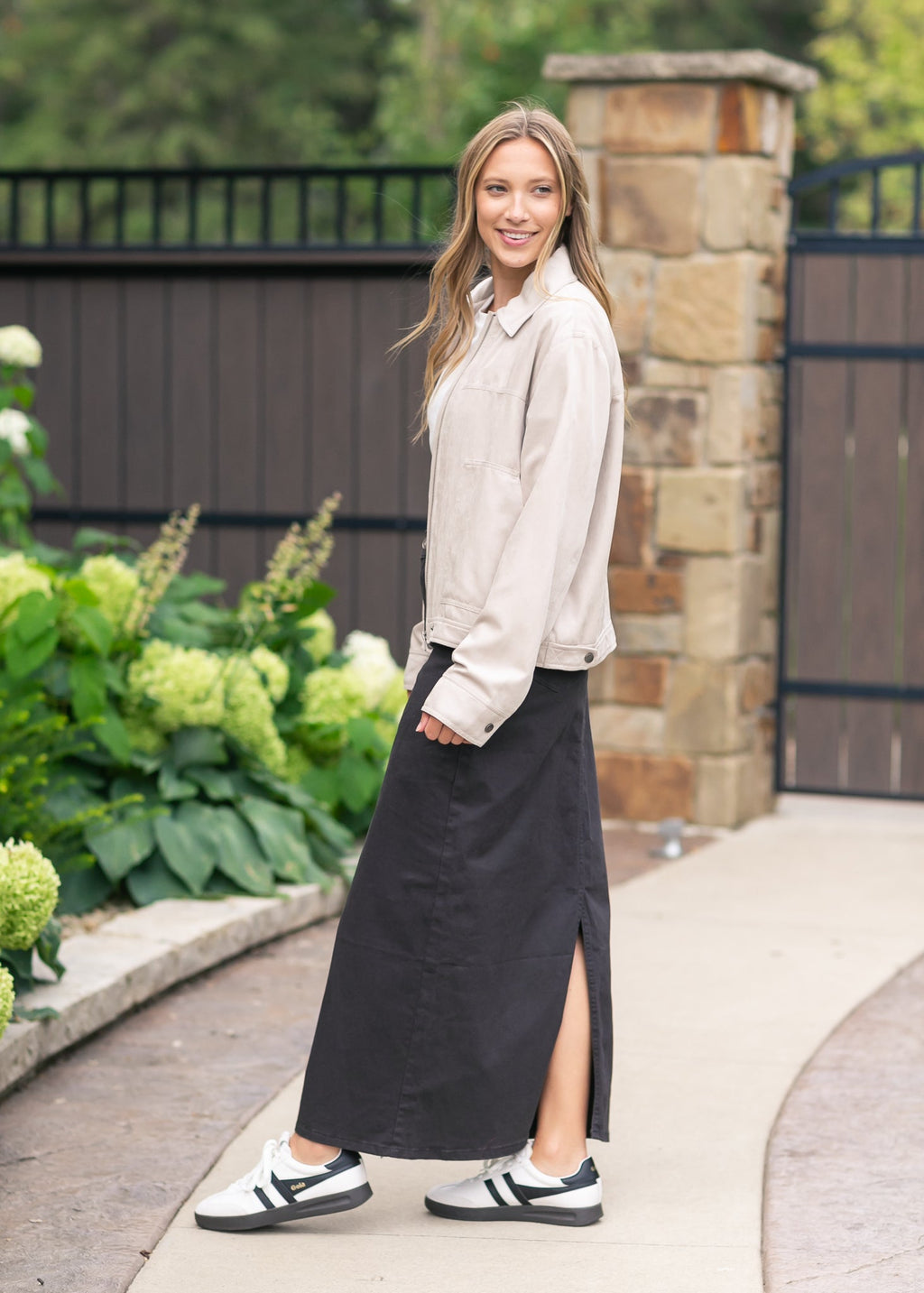 Stella Onyx Black Denim Maxi Skirt