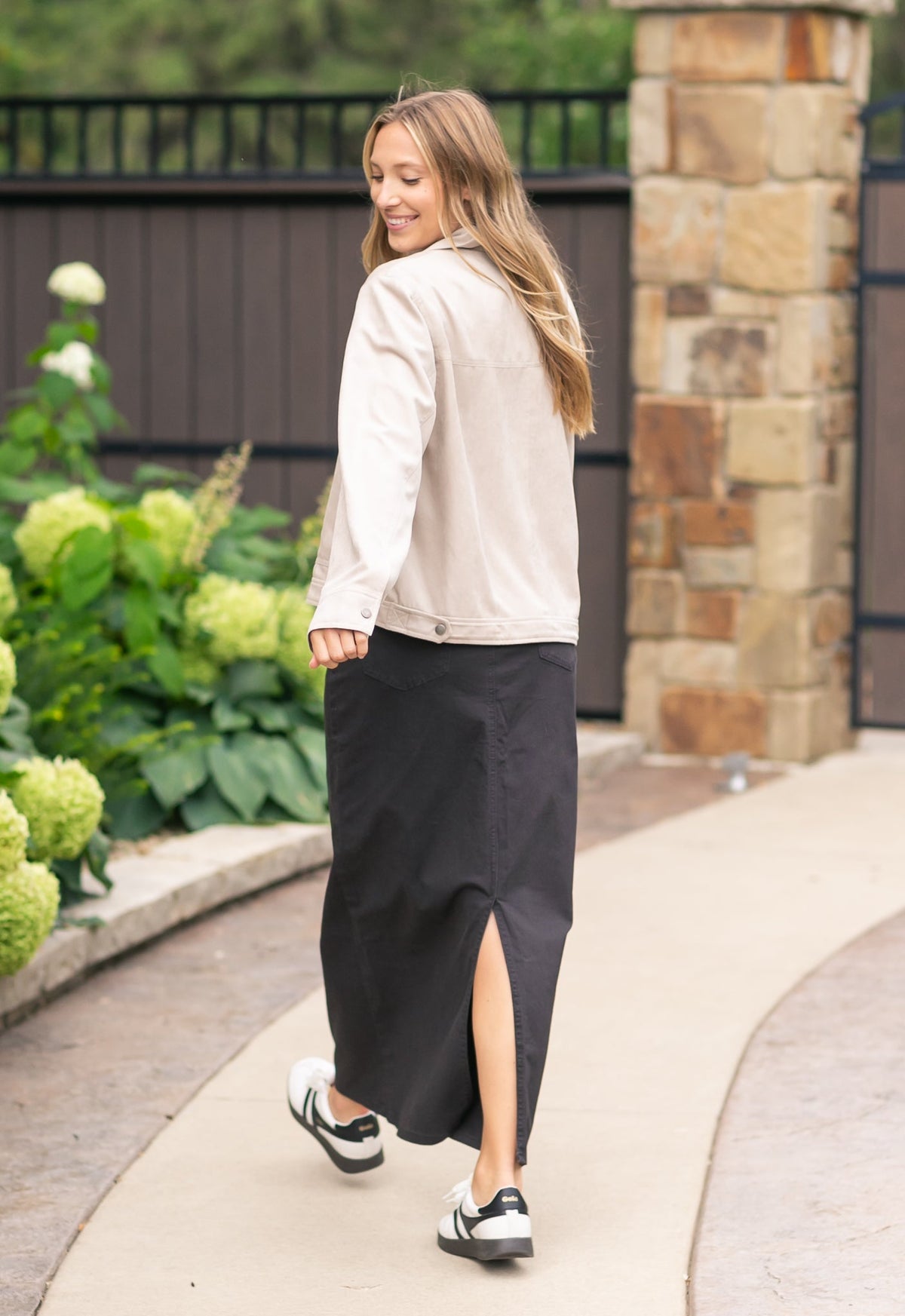 Stella Onyx Black Denim Maxi Skirt
