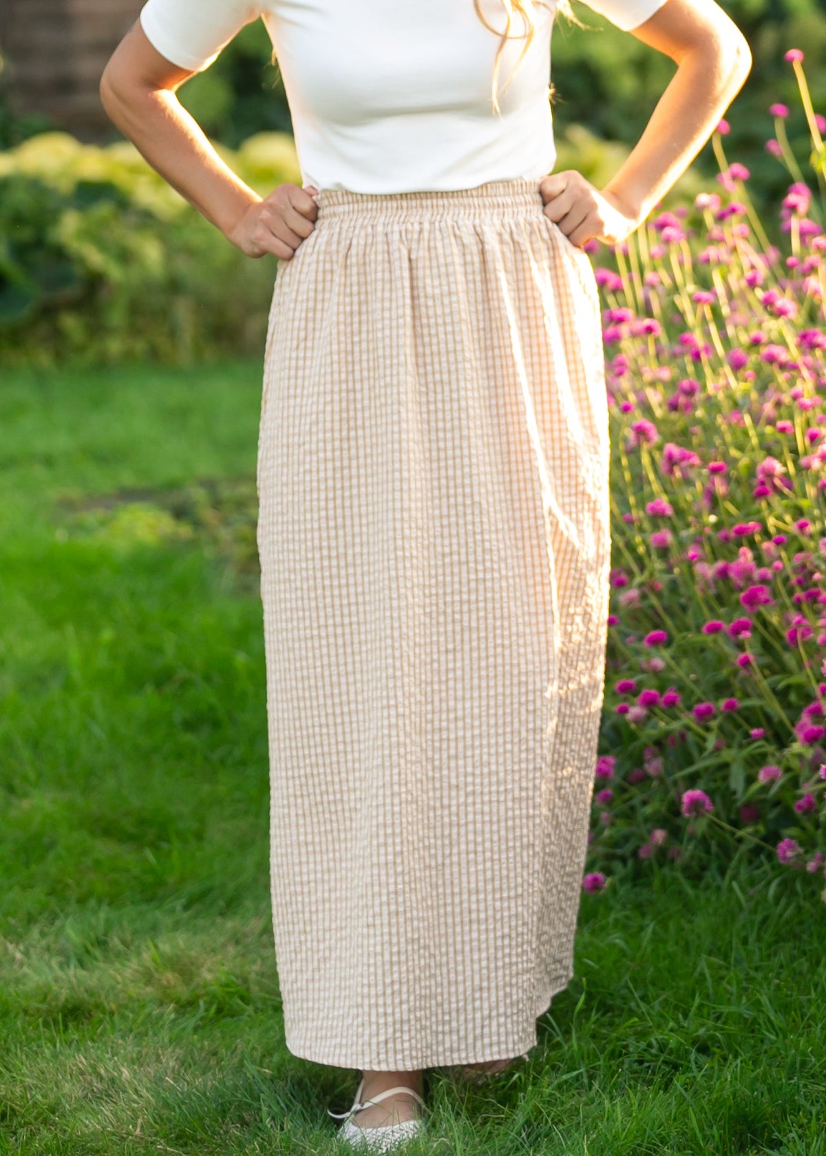 Rayne Modern Gingham Maxi Skirt