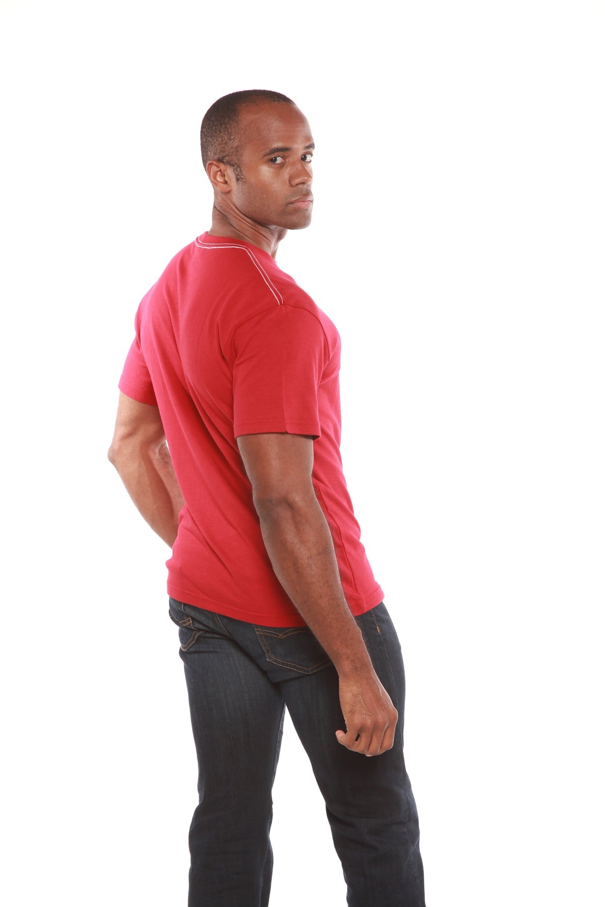 Clearance Men's Bamboo Short Sleeve Contrast Stitch T-Shirt