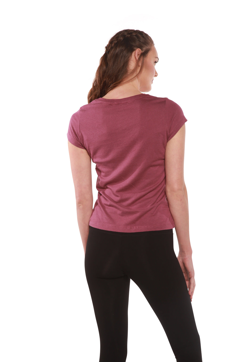 Women's Bamboo Viscose/Cotton V-Neck Cap Sleeve T-Shirt