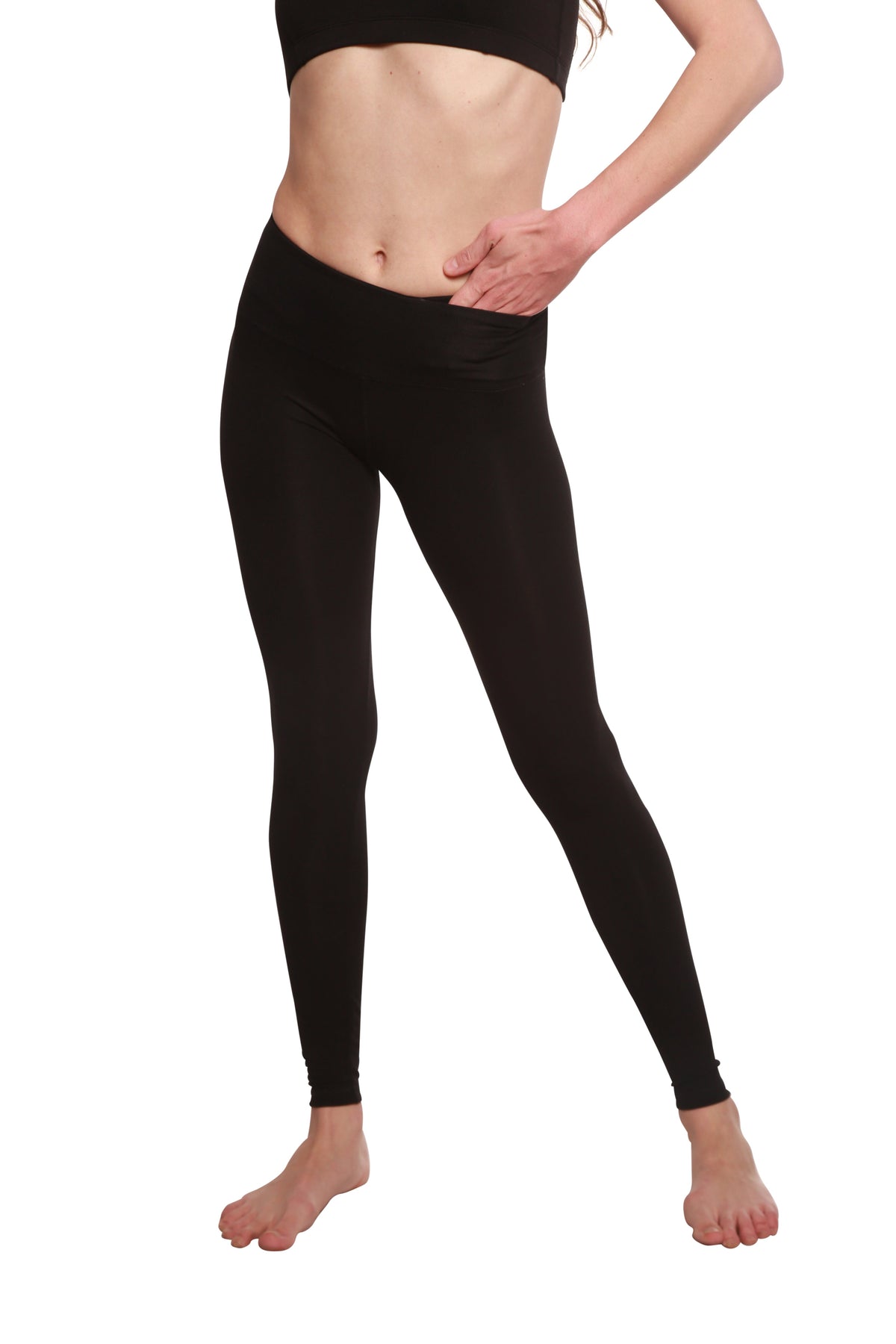 Clearance Women's Bamboo/Cotton Full Length Legging in Black